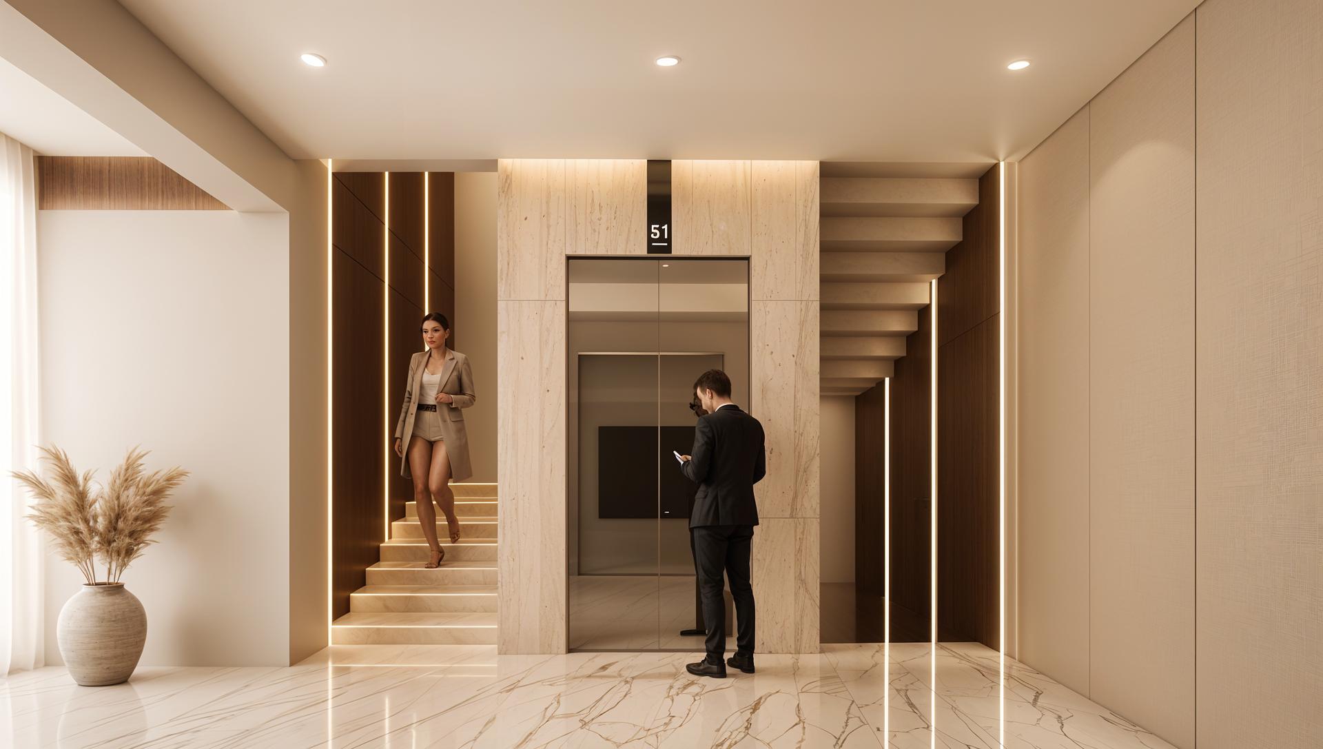 Serenity Clubhouse — elevator lobby
